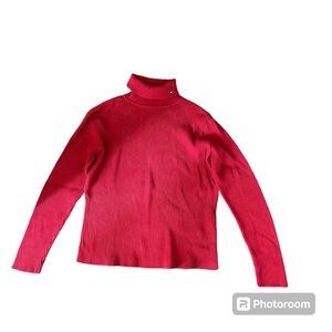 🔺TOMMY HILFIGER: Women’s size XL, vintage red ribbed turtleneck, preowned🔺